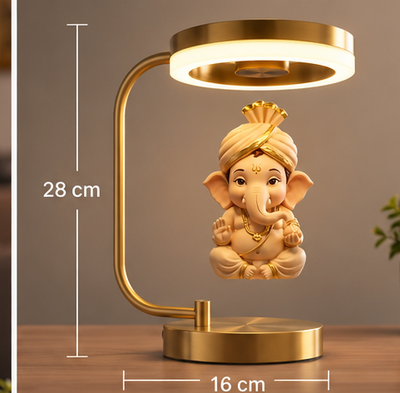 Floating Lord Ganesha LED Lamp | Magnetic Levitation Decorative Table Lamp | Divine Home & Pooja Décor | Unique Gift for Home, Office & Festive Occasions