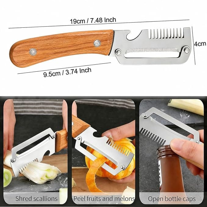 SharpSlicer Pro | 3-in-1 Vegetable Peeler, Slicer & Bottle Opener