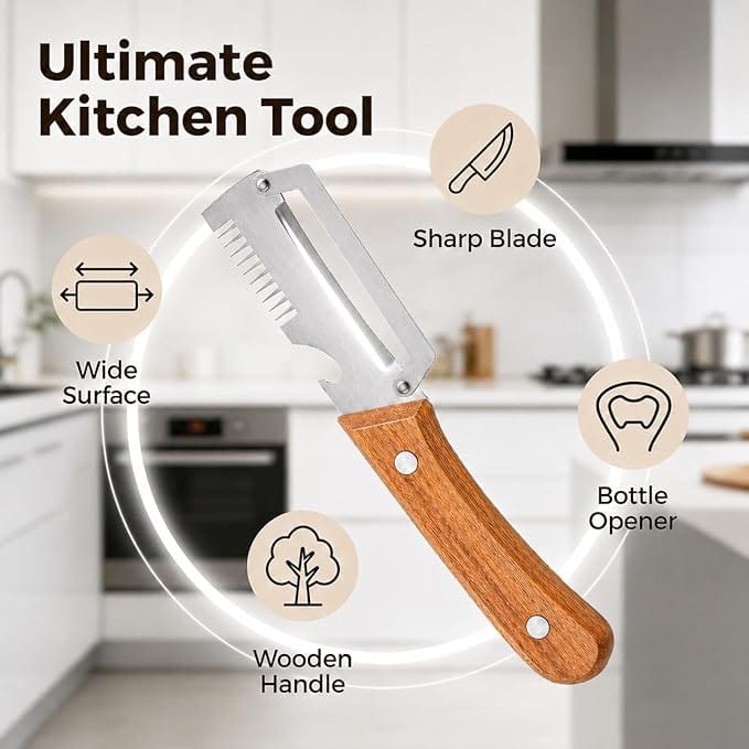 SharpSlicer Pro | 3-in-1 Vegetable Peeler, Slicer & Bottle Opener