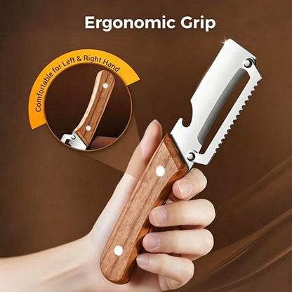 SharpSlicer Pro | 3-in-1 Vegetable Peeler, Slicer & Bottle Opener