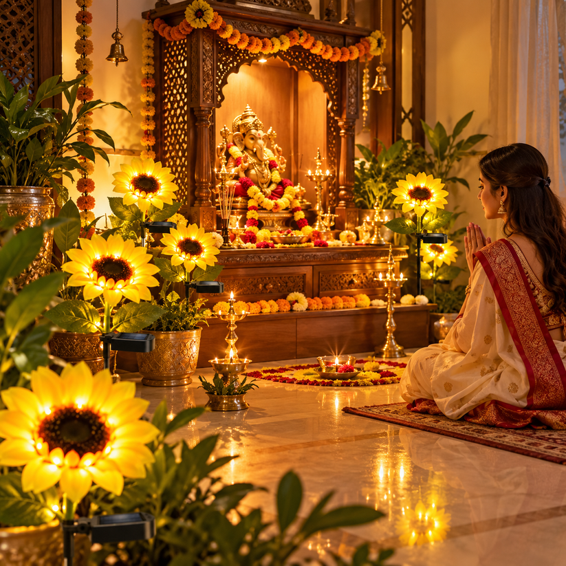 Sunflower Solar Lights – Light Up Your Diwali & Navratri