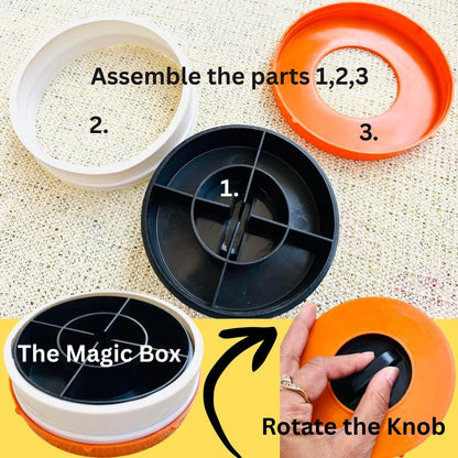 RangoliTwirl™ 4-Inch Magic Rotating Rangoli Maker Kit with 2 Design Jalis & Filter Box – Buy 1 Get 1 FREE 🌈🪔✨