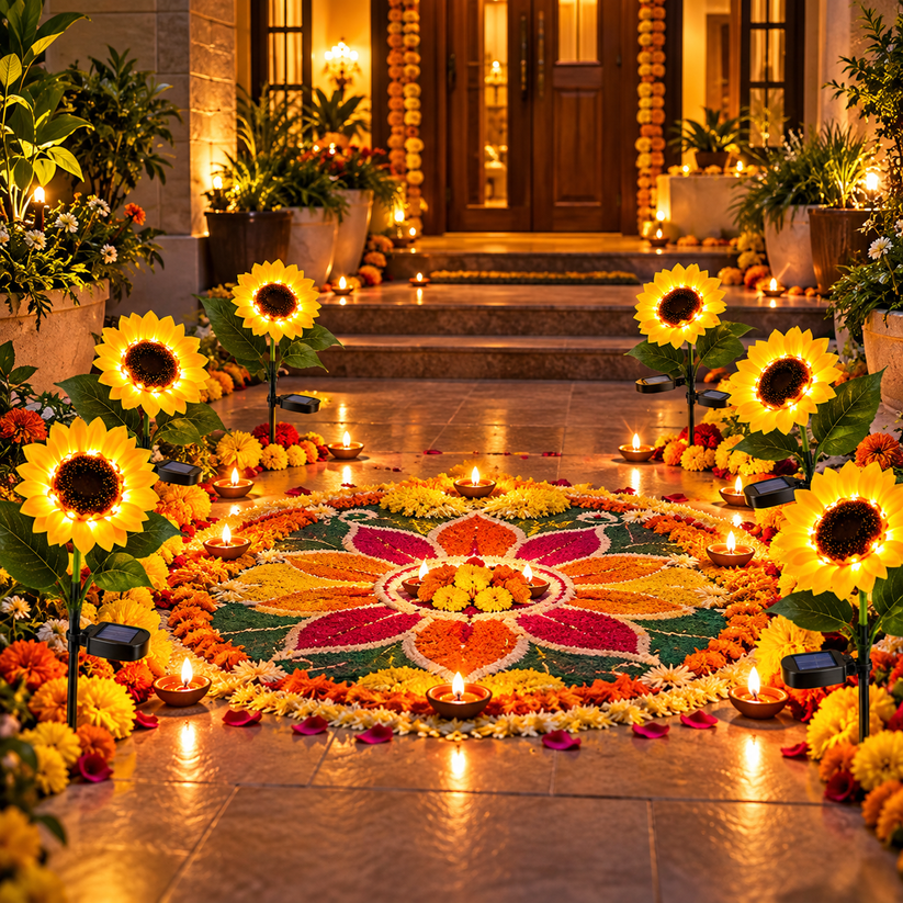 Sunflower Solar Lights – Light Up Your Diwali & Navratri