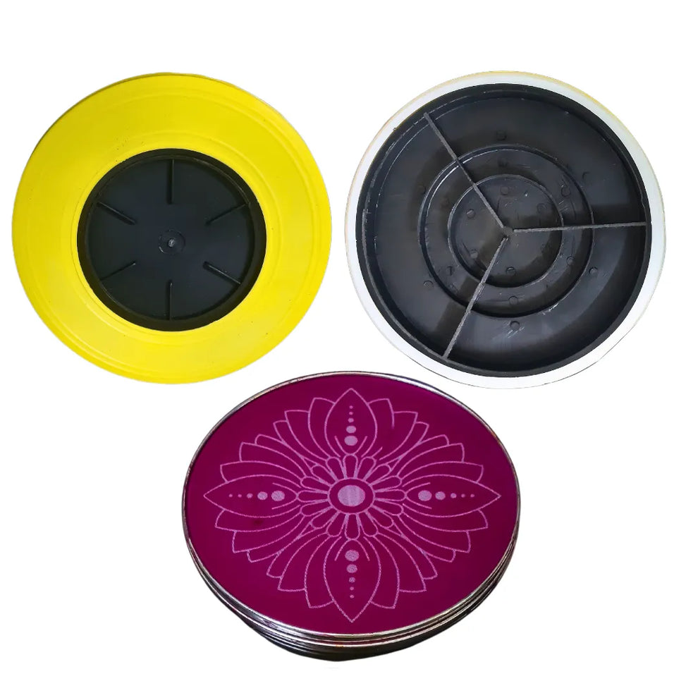 RangoliTwirl™ 4-Inch Magic Rotating Rangoli Maker Kit with 2 Design Jalis & Filter Box – Buy 1 Get 1 FREE 🌈🪔✨