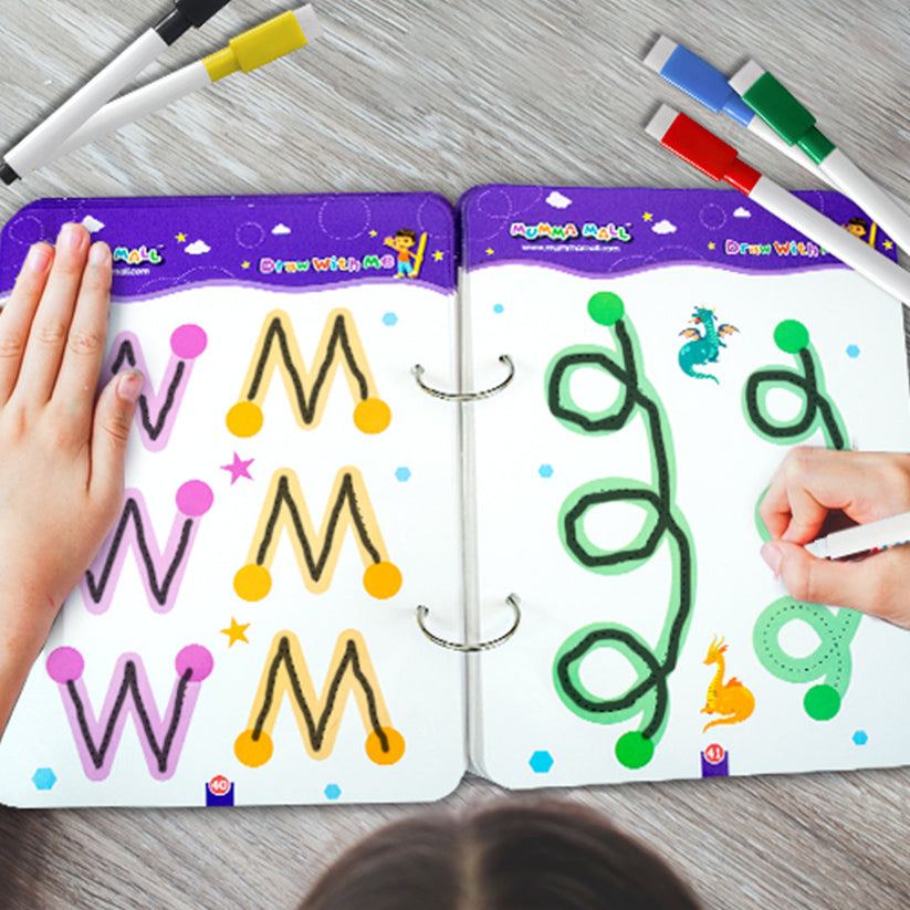 68 Pages Reusable Tracing Line book to improve HAND WRITING For kids + (FREE Learning 2000+ pages PDF worksheet for kids📚 )