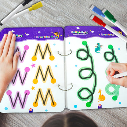 68 Pages Reusable Tracing Line book to improve HAND WRITING For kids + (FREE Learning 2000+ pages PDF worksheet for kids📚 )