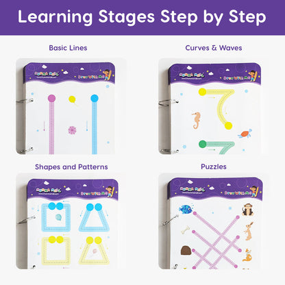 68 Pages Reusable Tracing Line book to improve HAND WRITING For kids + (FREE Learning 2000+ pages PDF worksheet for kids📚 )