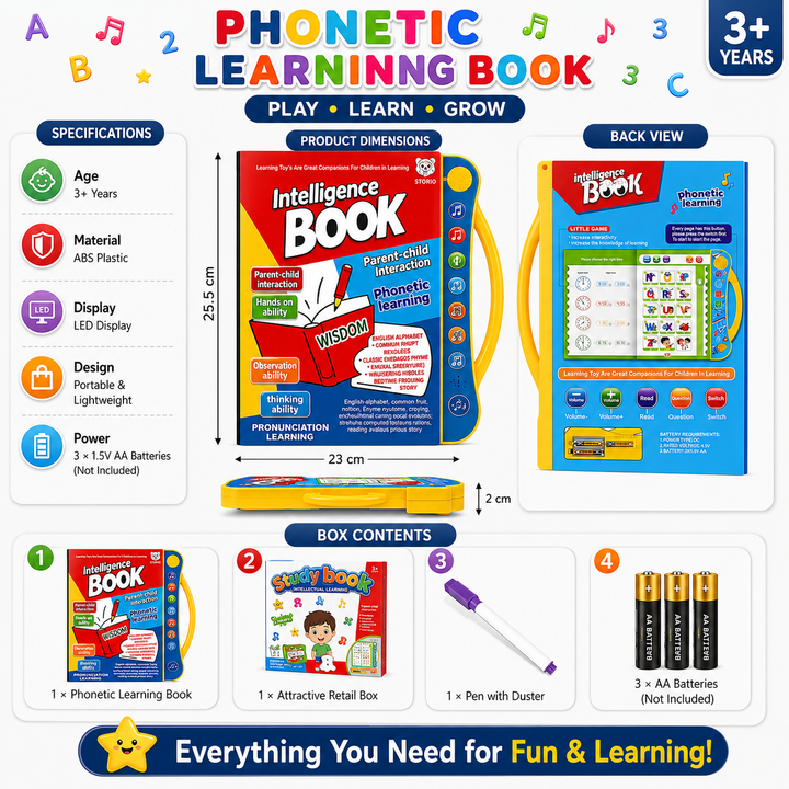 Interactive Educational Children Book - Musical Phonetic Learning Toy Book