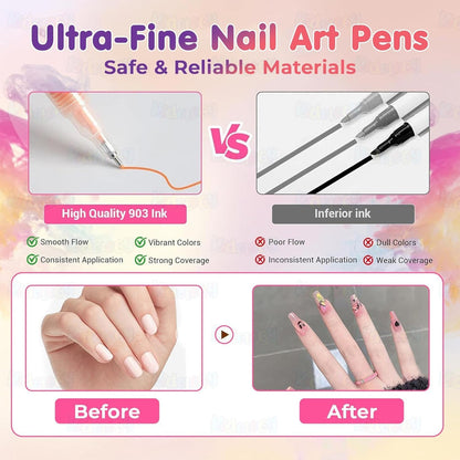 12 Colors Nail Art Pens Set