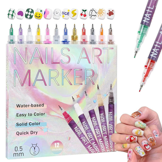12 Colors Nail Art Pens Set