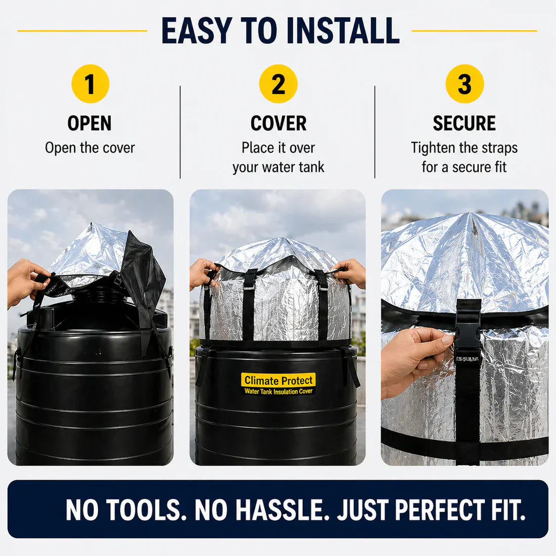Climate Protect Water Tank™ Thermal Insulation Cover for Weatherproofing