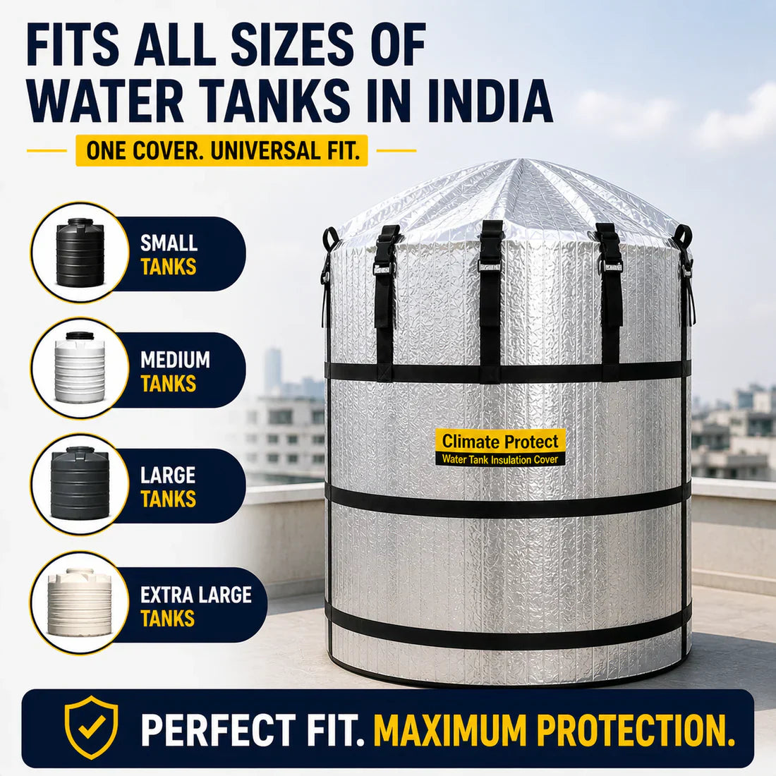 Climate Protect Water Tank™ Thermal Insulation Cover for Weatherproofing